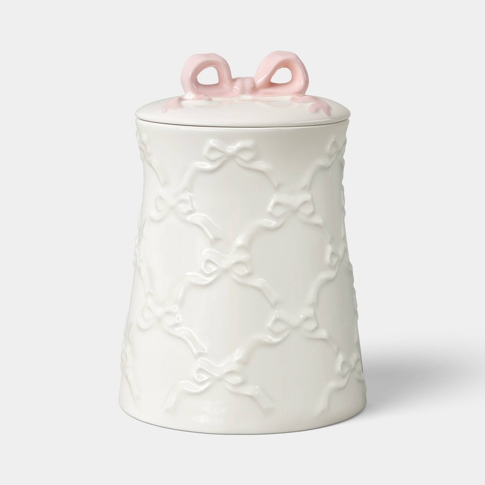 50.64oz Bow Food Canister Cream - Room Essentials, Target